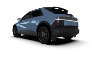 Hyundai Ioniq 5 Mud Flap - Rally Armor - Silver Battery Logo - Black - 2025+